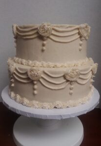 A two-tiered cake