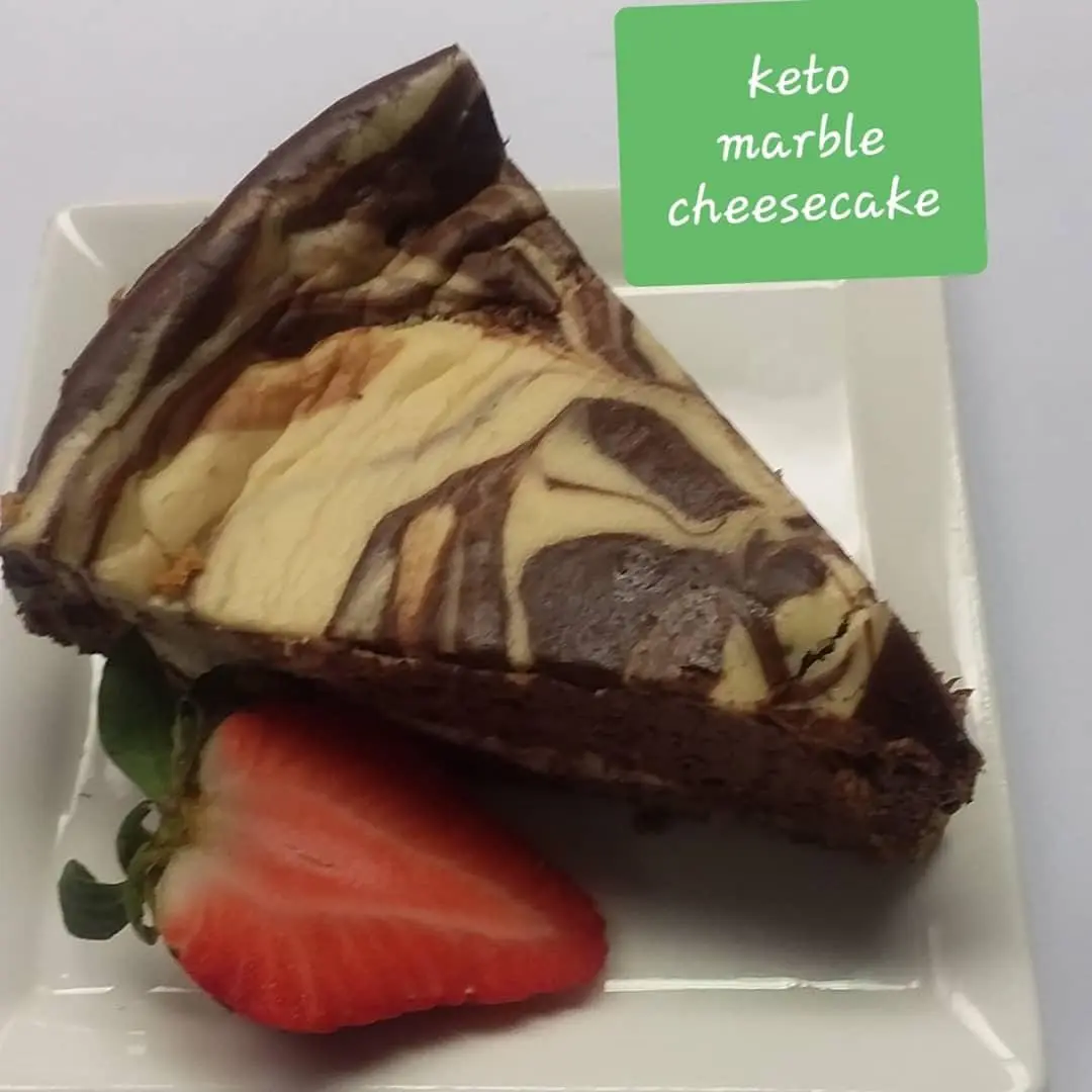 Gluten Free Keto Marble Cheesecake Slice